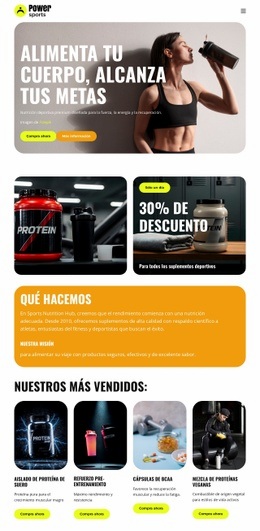 Nutrición Deportiva Premium Plantilla De Una Página