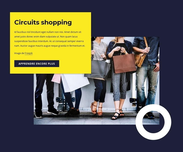 Circuits shopping Maquette de site Web