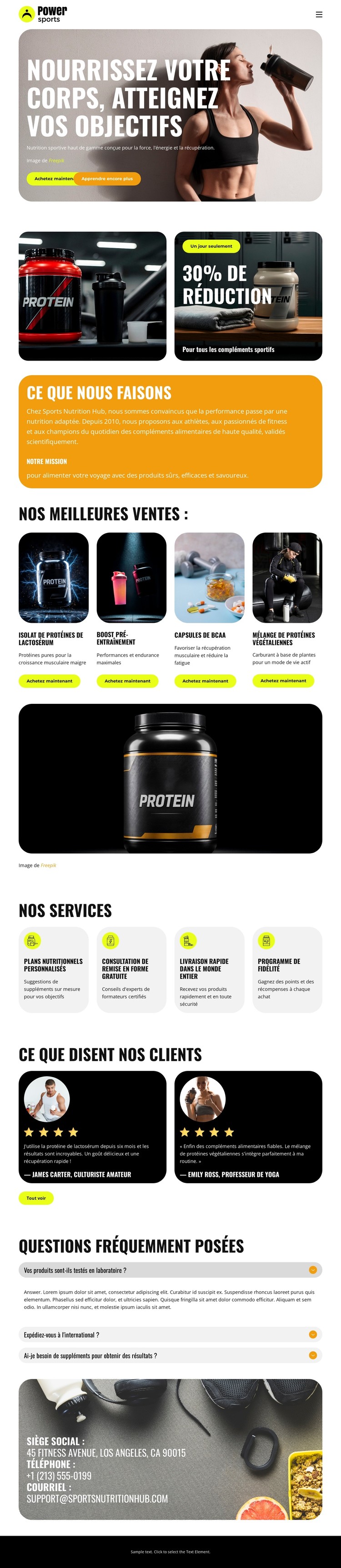 Nutrition sportive haut de gamme Modèle CSS