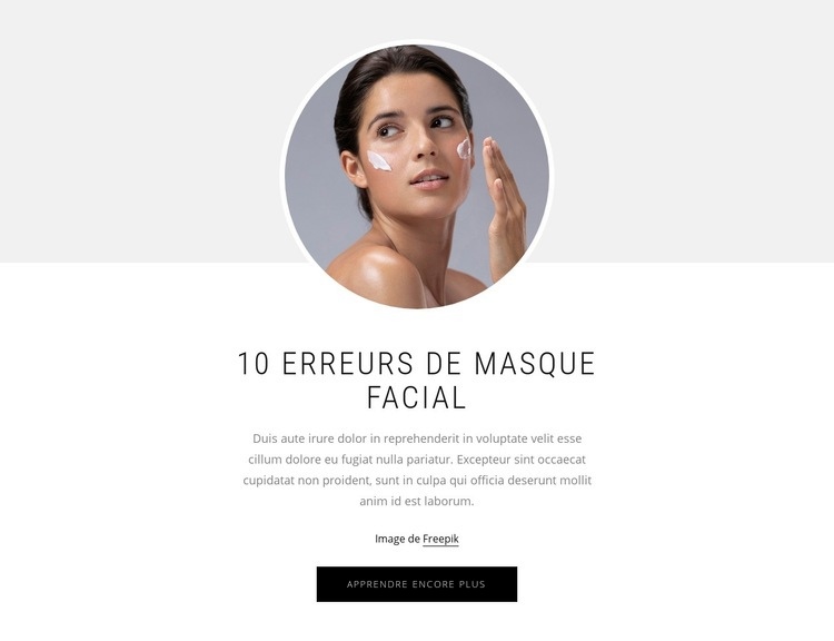 10 erreurs de masque facial Modèle