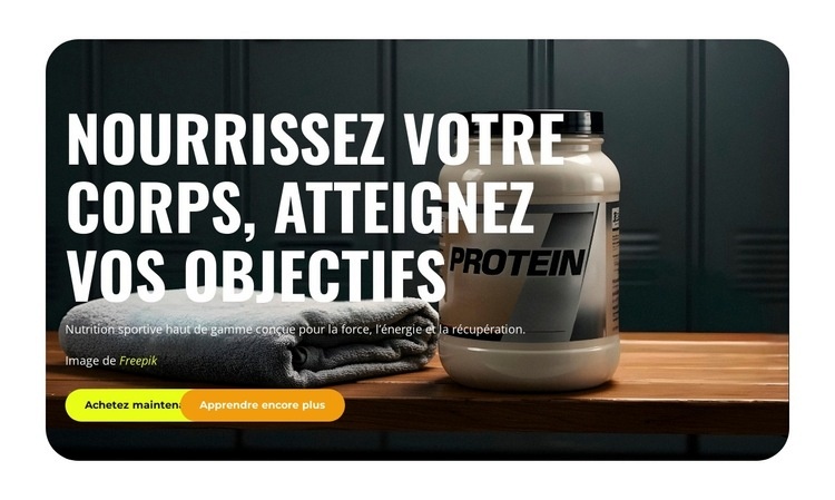 Centre de nutrition sportive Modèle d'une page