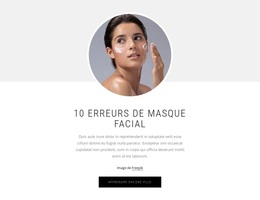 10 Erreurs De Masque Facial - Thème WordPress Simple