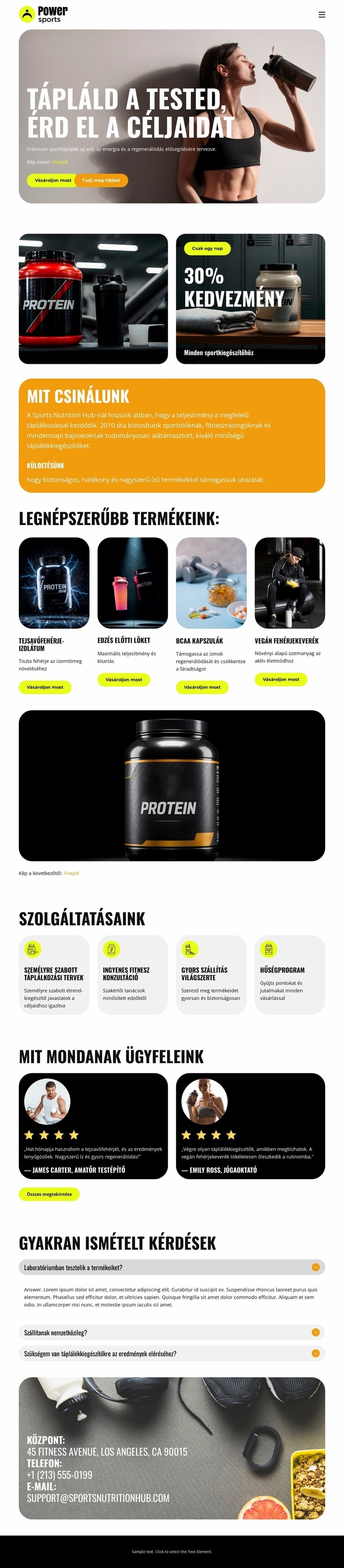 Prémium sporttáplálkozás Sablon