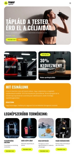 Prémium Sporttáplálkozás Weboldal Tervezés