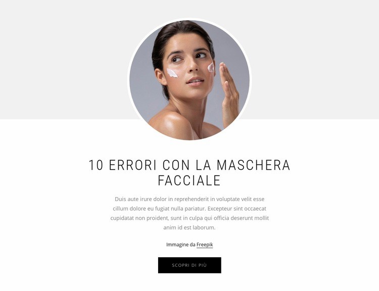 10 errori con la maschera facciale Modelli di Website Builder