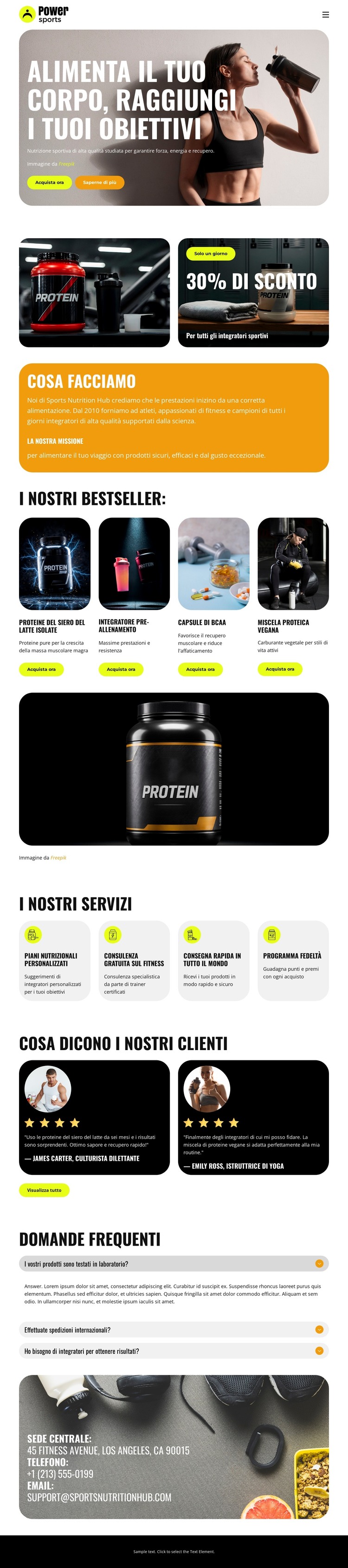 Nutrizione sportiva premium Modello HTML