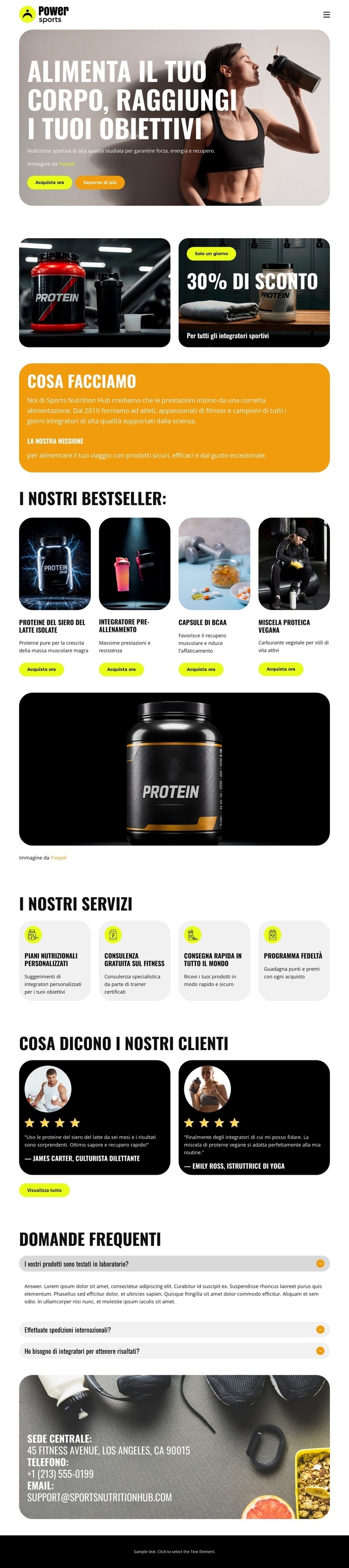 Nutrizione sportiva premium Modello HTML5