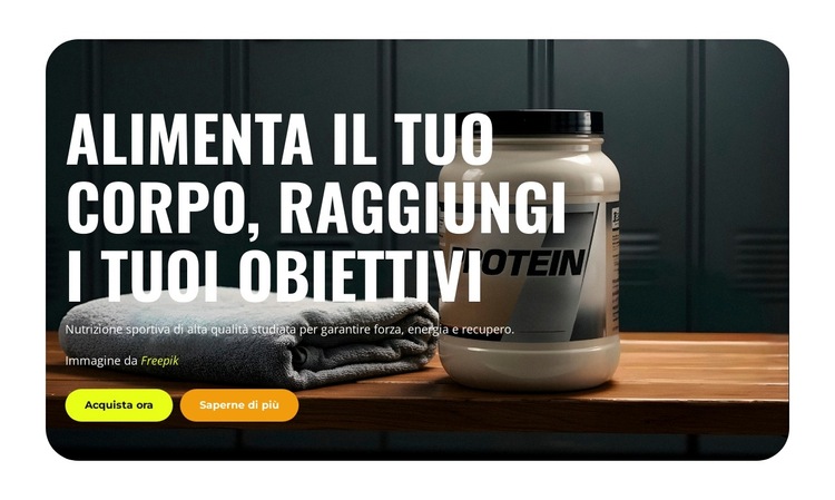 Centro di nutrizione sportiva Modello di sito Web