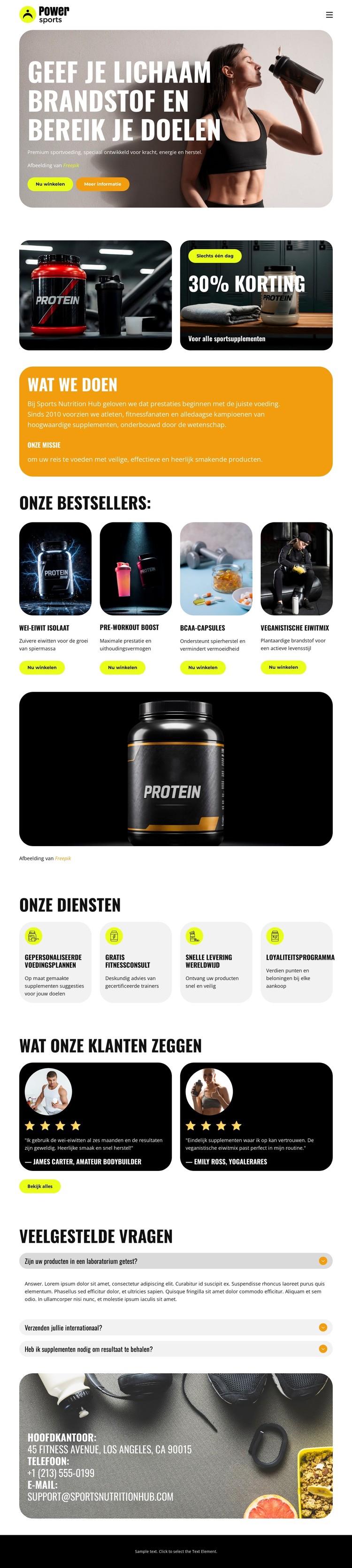 Premium sportvoeding CSS-sjabloon