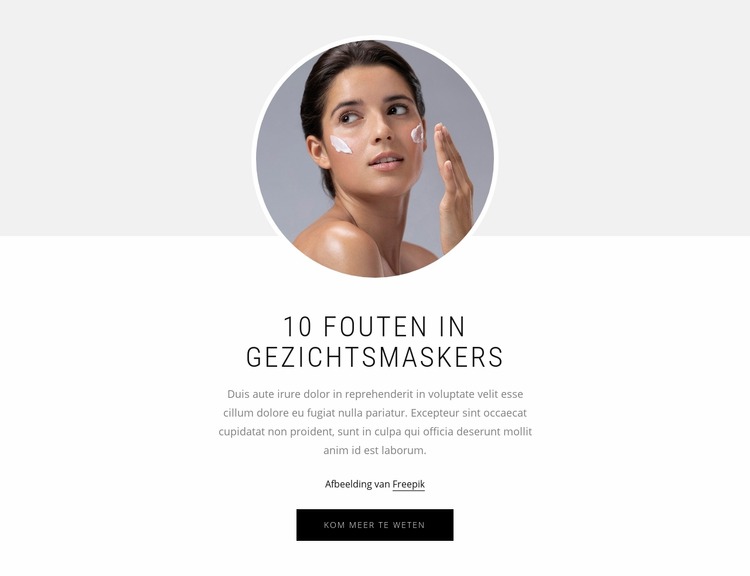 10 fouten met gezichtsmaskers Joomla-sjabloon