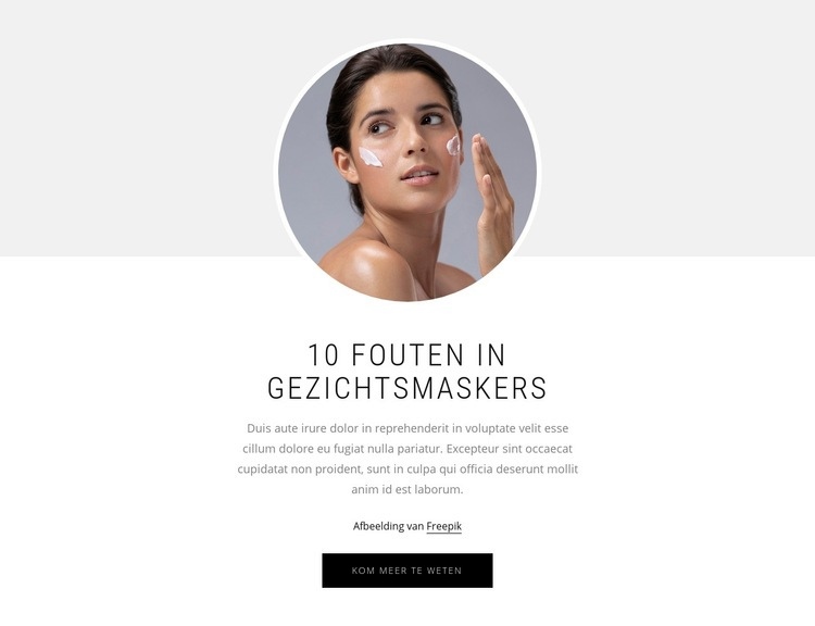 10 fouten met gezichtsmaskers Website Builder-sjablonen