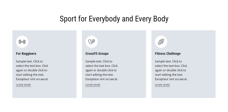 Sport for everybody One Page Template