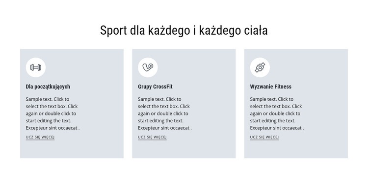 Sport dla każdego Kreator witryn internetowych HTML