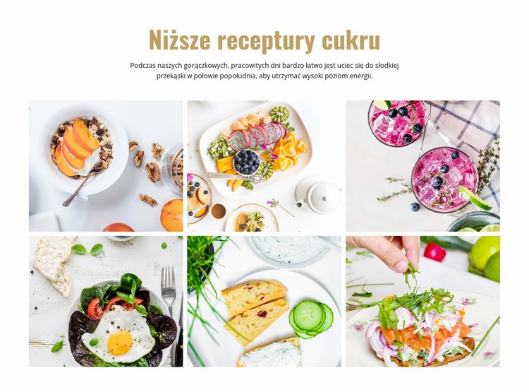 Ulubione smaczne przepisy kulinarne Makieta strony internetowej
