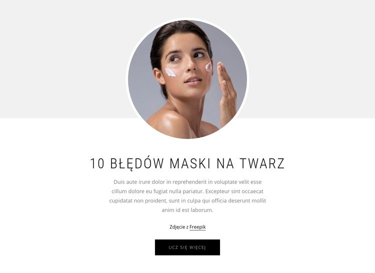 10 błędów maski na twarz Makieta strony internetowej