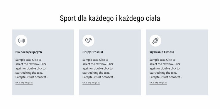 Sport dla każdego Projekt strony internetowej