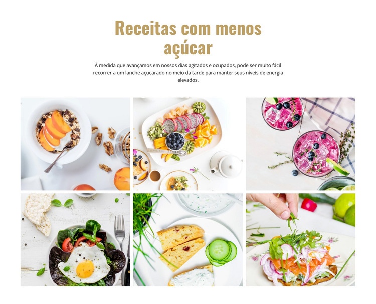 Receitas de comida saborosas favoritas Modelos de construtor de sites