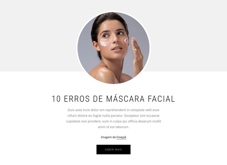 10 erros de máscara facial Maquete do site
