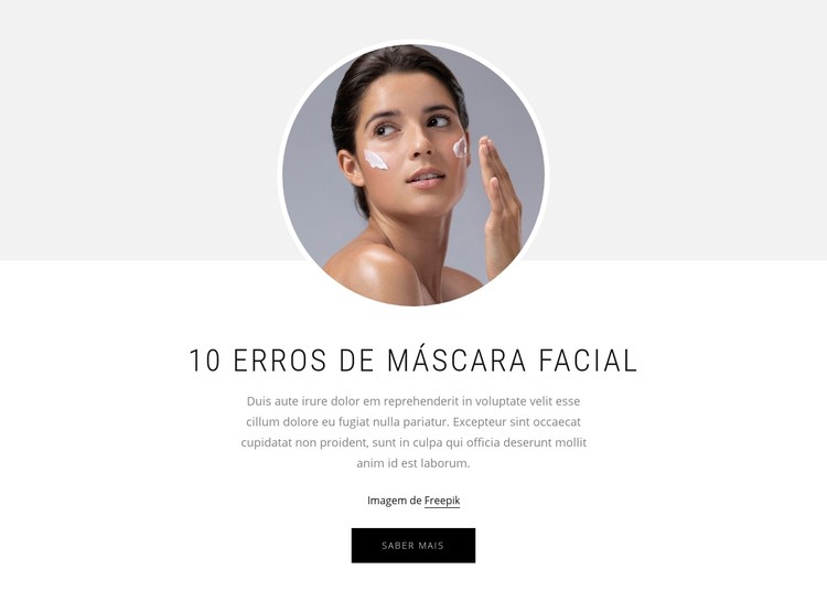 10 erros de máscara facial Template CSS