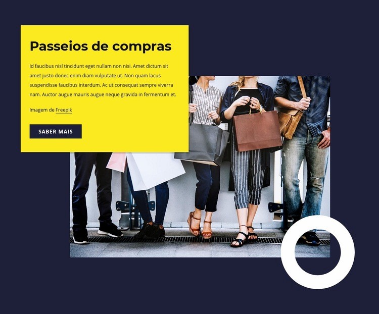 Passeios de compras Modelo de uma página