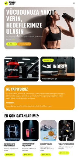 Premium spor beslenmesi CSS Şablonları