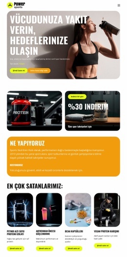 Premium spor beslenmesi Tek Sayfa Şablonları