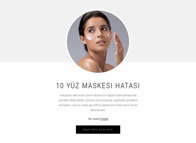 10 yüz maskesi hatası Web Sitesi Mockup'ı