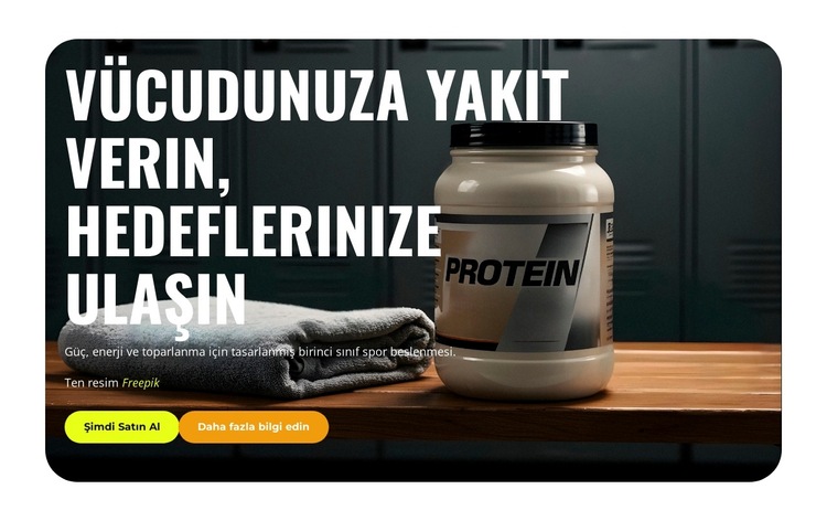 Spor Beslenme Merkezi Web Sitesi Şablonu