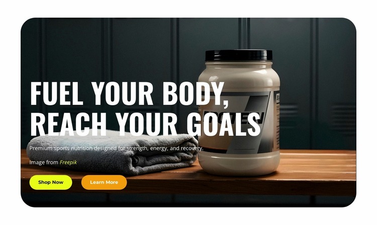 Sports Nutrition Hub Website Mockup