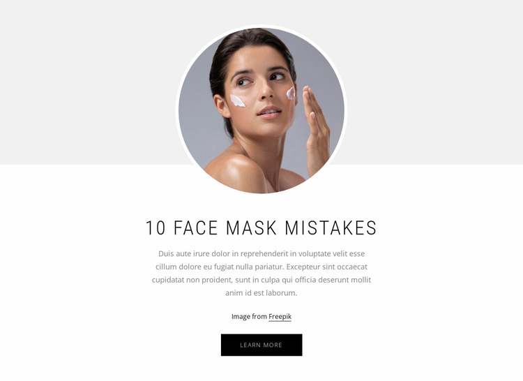 10 Face mask mistakes Website Mockup