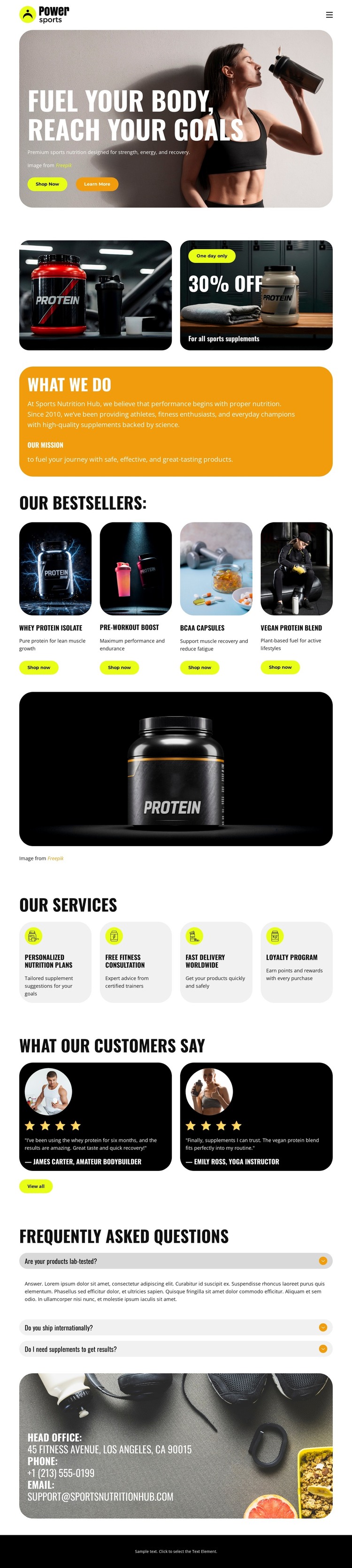 Premium sports nutrition WordPress Theme