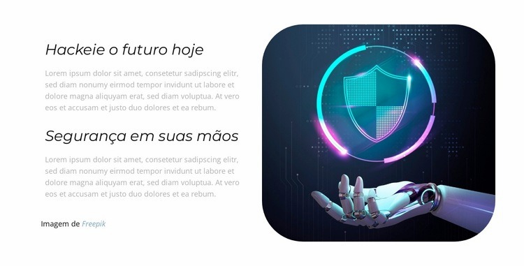 Explore o futuro da segurança Design do site
