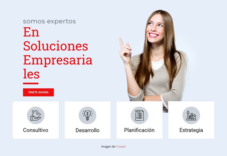 Soluciones profesionales empresariales Maqueta de sitio web