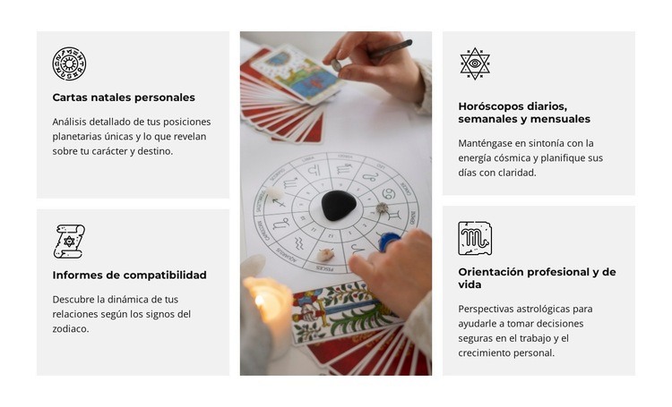 Astrología para la vida diaria Maqueta de sitio web