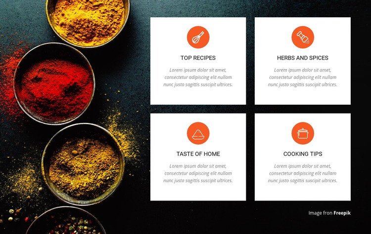 Herbs and spices Homepage Design