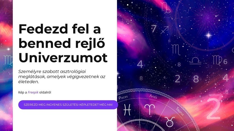 Fedezd fel kozmikus utadat HTML Sablon