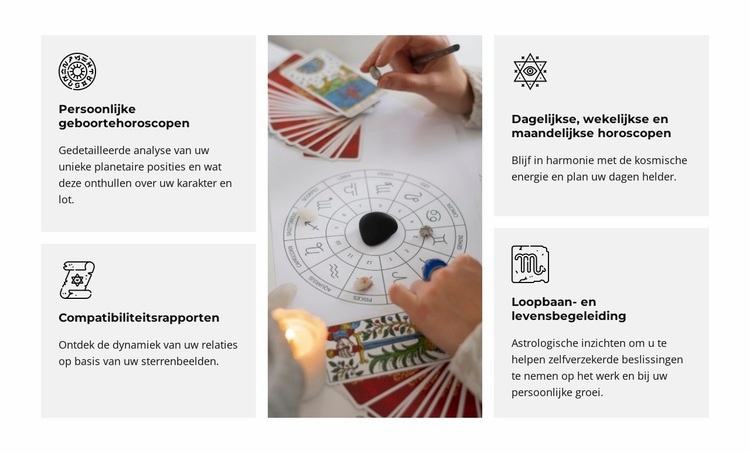 Astrologie voor het dagelijks leven Website ontwerp
