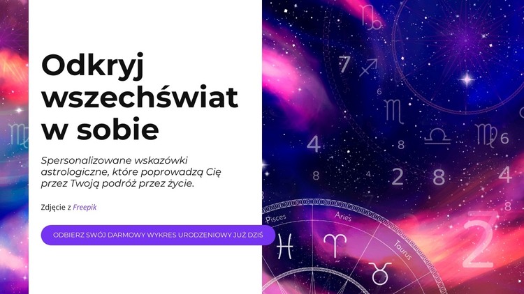 Odkryj swoją kosmiczną ścieżkę Szablon HTML
