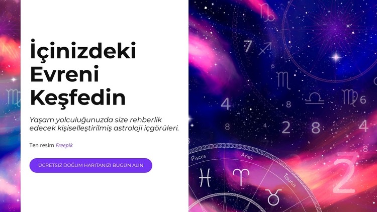 Kozmik Yolunuzu Keşfedin HTML Şablonu