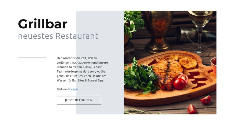 Saisonal inspirierte Gerichte Website-Modell