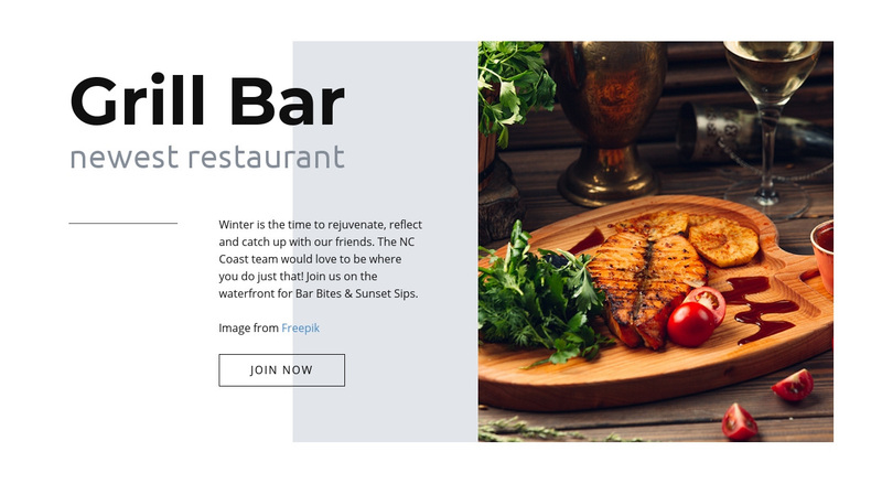 Seasonally inspired dishes Web Page Design