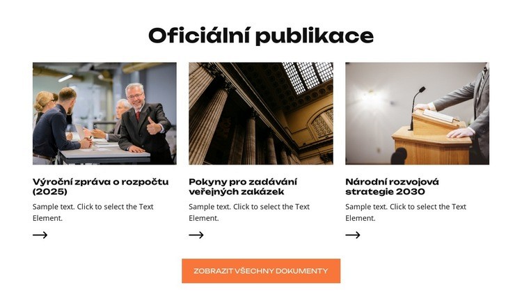 Ministerstvo veřejných služeb Šablona webové stránky