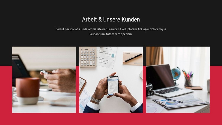 Arbeit und unsere Kunden Vorlage