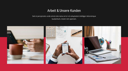 Arbeit Und Unsere Kunden - Kostenlose Website-Vorlage