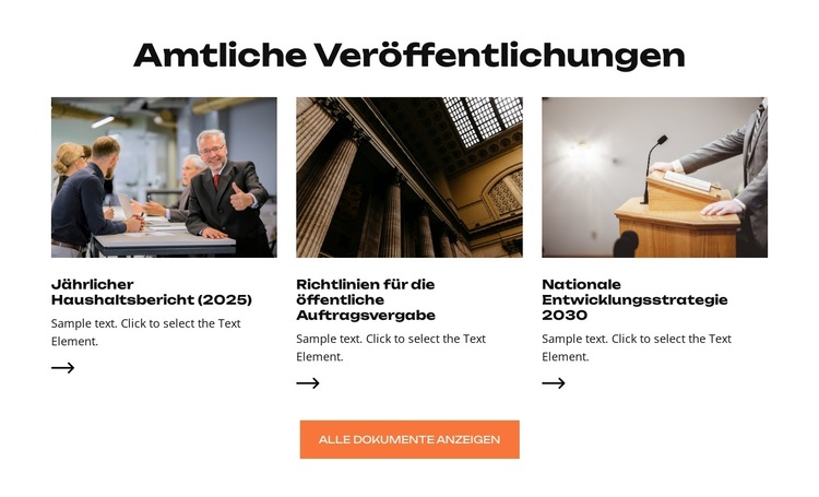 Das Ministerium für öffentliche Dienste Website-Vorlage