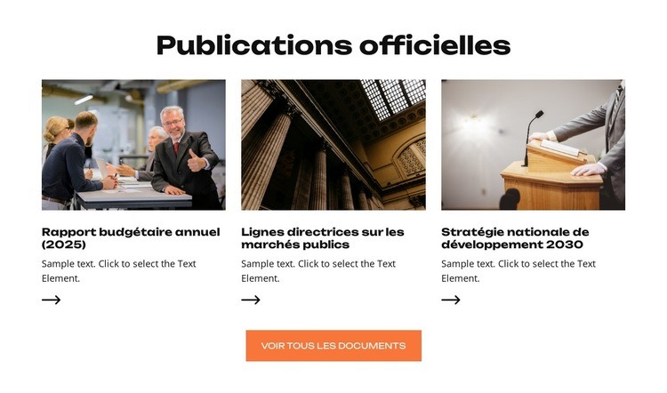 Le ministère des Services publics Maquette de site Web