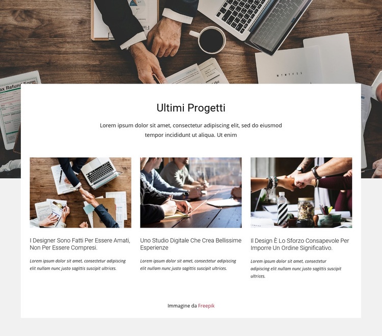 Ultimi progetti di consulenza Modelli di Website Builder