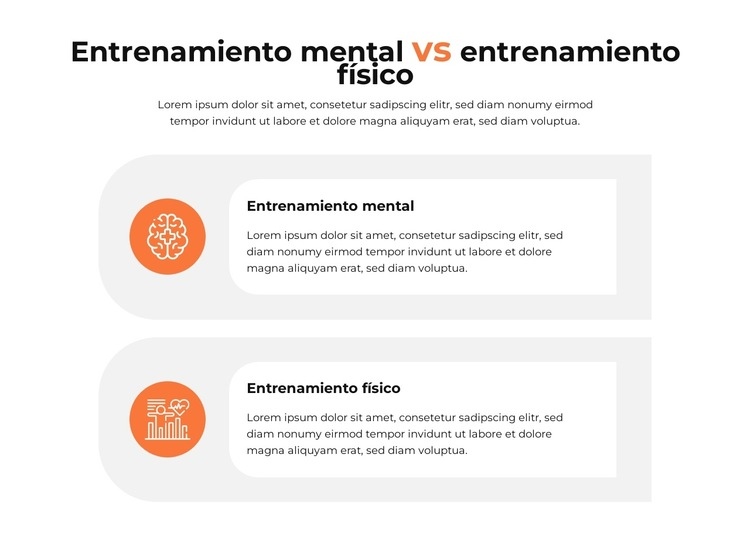 Sección de comparación Plantilla