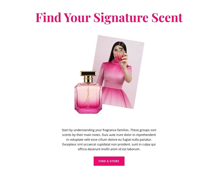 Her signature fragrance HTML Template