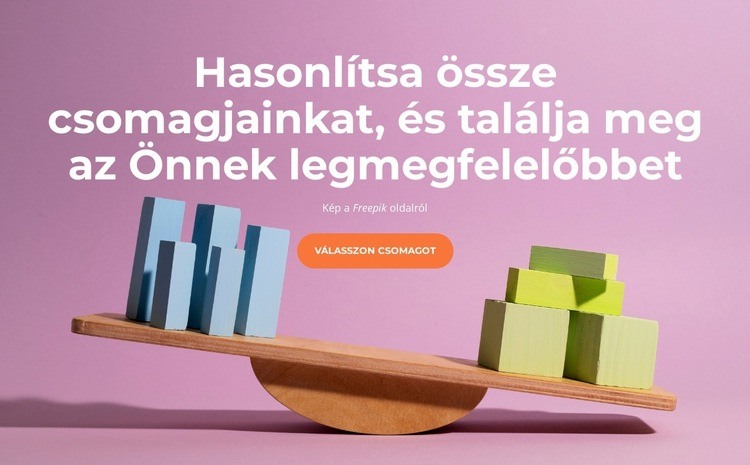 Hasonlítsa össze a csomagjainkat Weboldal sablon